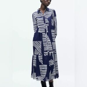 Zara printed shirt dress